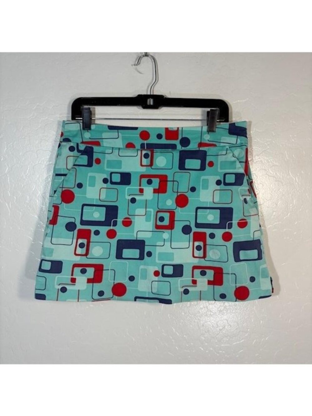 Loudmouth Skort Womens 8 Blue Geometric Golf Athletic Pockets Built In Shorts